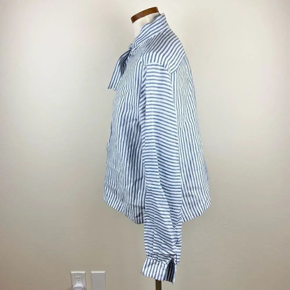 Frame Handkerchief Striped Linen Top - Picture 5 of 7